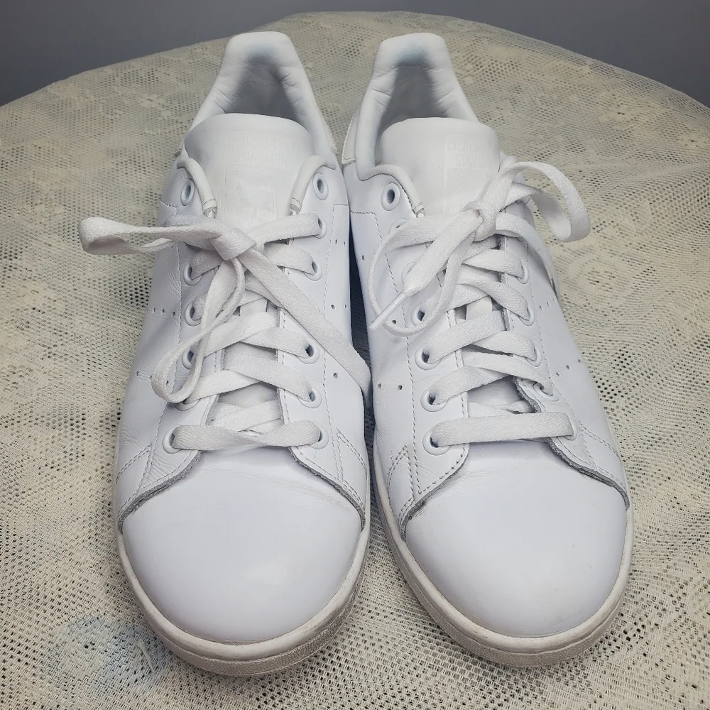 Adidas Stan‎ Smith all white leather sneakers men's size 7.5